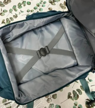 Mochila de viaje azul verdoso nueva 40x20x25