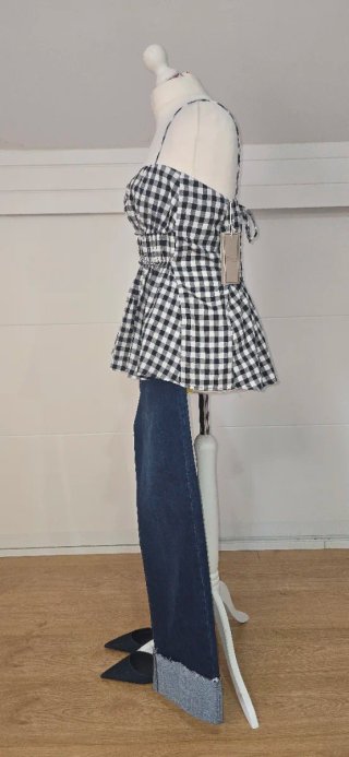 Top cuadros vichy tirantes espalda ajustable