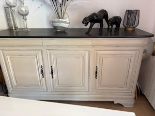 Aparador buffet beige y negro