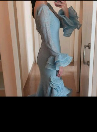 Traje Flamenca Talla S celeste