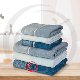 Set Asciugamani Cotone Rosa e Bianco