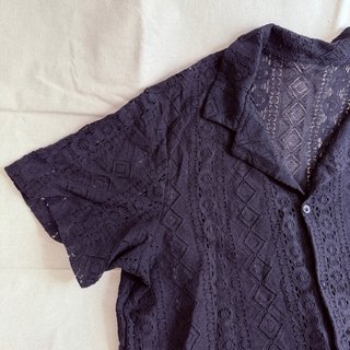 Camisa negra de encaje verano