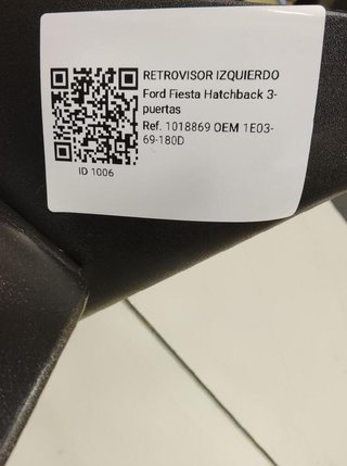 1006 retrovisor izquierdo 1e03-69-180d ford fiesta
