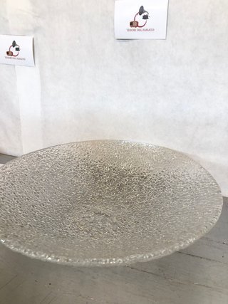 Centrotavola grande vetro lavorato piatto