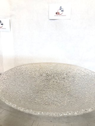 Centrotavola grande vetro lavorato piatto