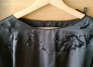 Blusa fiesta bordada negra talla única