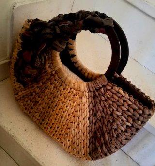 Borsa Paglia Intrecciato Nuova Beige/Marrone