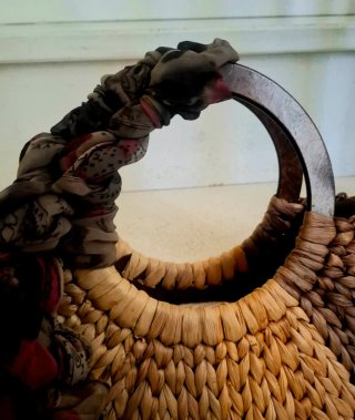 Borsa Paglia Intrecciato Nuova Beige/Marrone