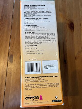 Corysan aparato aerosol terapia