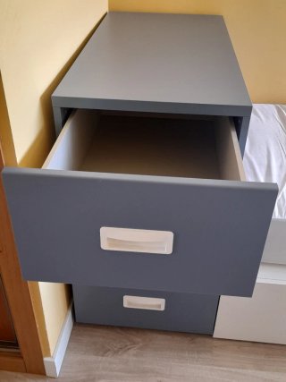 Cama nido con 2 colchones y cajoneras