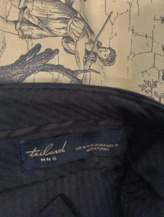 Traje Chaqueta Mango Azul Nuevo