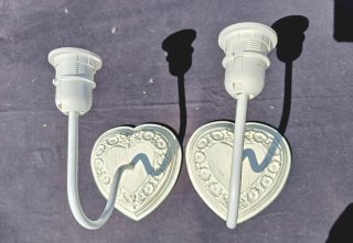 Coppia Lampade Cuore Shabby Chic