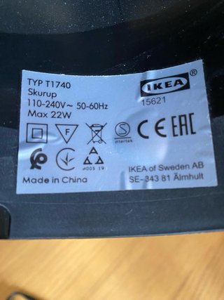 Lámpara colgante Skurup Ikea Negra