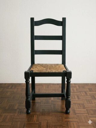 Sillas de madera con asiento de yute (3)