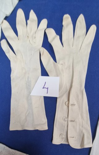 Lote Guantes y Mitones Blancos Antiguos Talla Medi