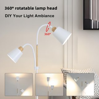 Lampada da Terra LED Industrial Vintage Bianca 150cm