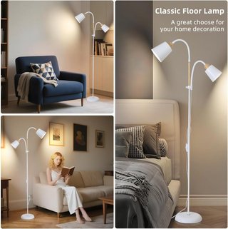Lampada da Terra LED Industrial Vintage Bianca 150cm