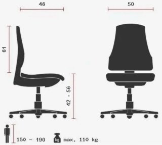 Hergo Silla de Oficina PANDORA SIN BRAZOS Respaldo