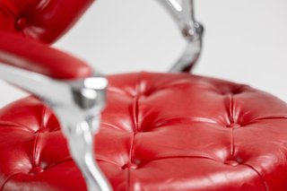 Sillón Barbero Profesional Rojo y Plata