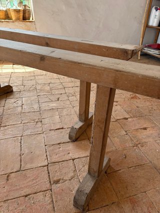 Banqueta antiga de fusta (4 unitats)