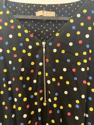 Vestido de lunares negro multicolor