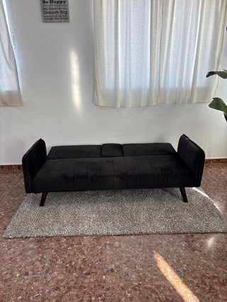 Sofá cama negro barato 3 plazas