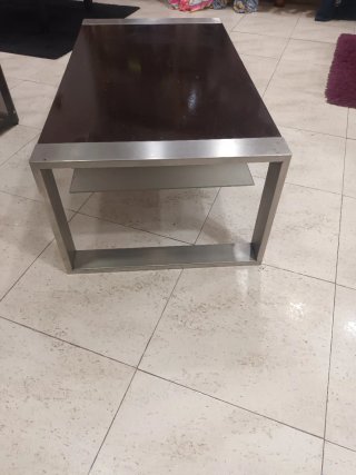 Mesa de centro moderna madera y metal