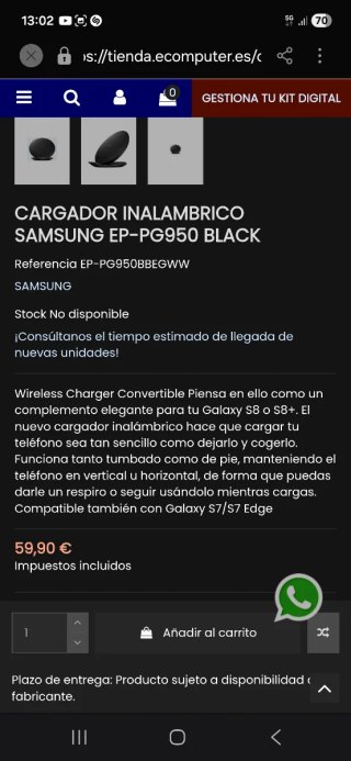 Cargador Inalámbrico Samsung