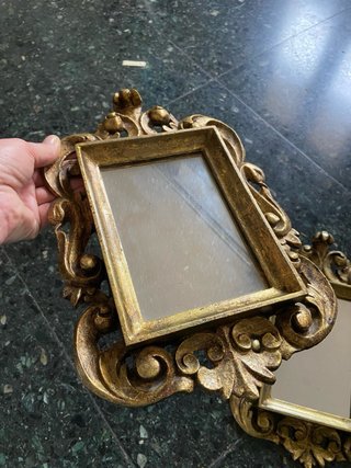 2 Mini Espejos Decorativos Dorados