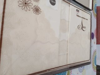 Sábanas algodón bordadas puntilla cama 135cm.