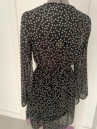 Vestido lunares fiesta negro y blanco