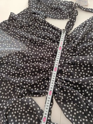 Vestido lunares fiesta negro y blanco