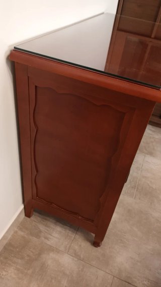 Mueble auxiliar madera y cristal