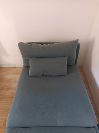 Sofá chaise longue individual azul