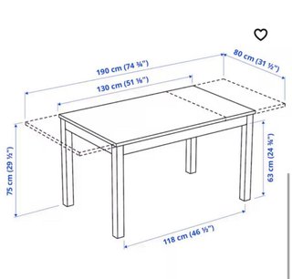 Mesa extensible blanca de madera