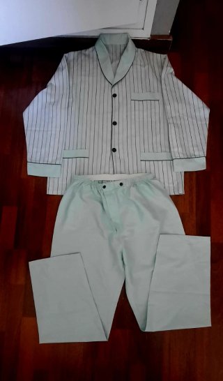 Pijama Rayas Hombre Azul y Blanco