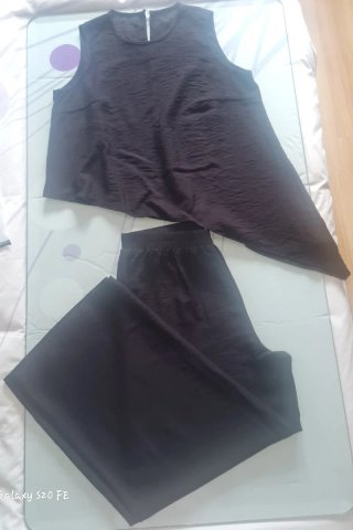 Conjunto Lino Pantalón y Blusa Negro Nuevo