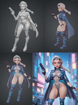 Elsa Cyberpunk - Resina HD (Concept by Laida91)