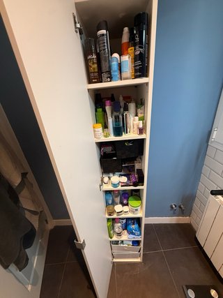 Armario de baño blanco alto