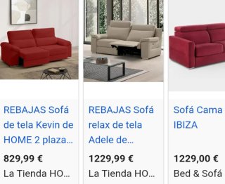 Sofá relax de tela rojo