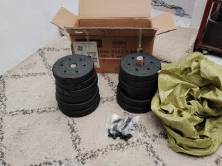 Mancuernas ajustables  discos de peso y de 20 kilo