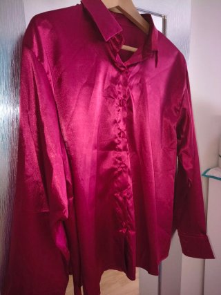 Blusa satinada mujer granate