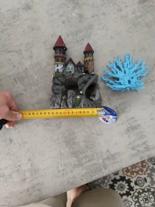 Castillo y coral para acuario