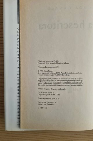 Libro: La hescritora - Cuca Canals