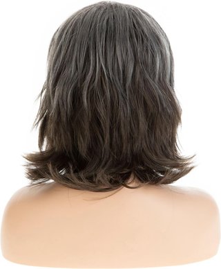 Peluca corta gris y blanca