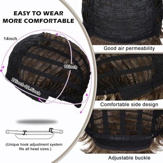 Peluca corta gris y blanca