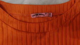 Camiseta canalé naranja