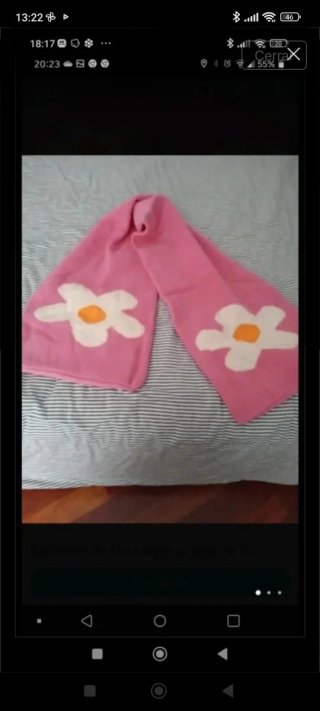 Bufanda lana rosa Agatha Ruiz flor