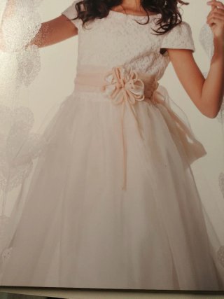 Vestido de Comunión Blanco y Rosa