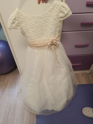 Vestido de Comunión Blanco y Rosa